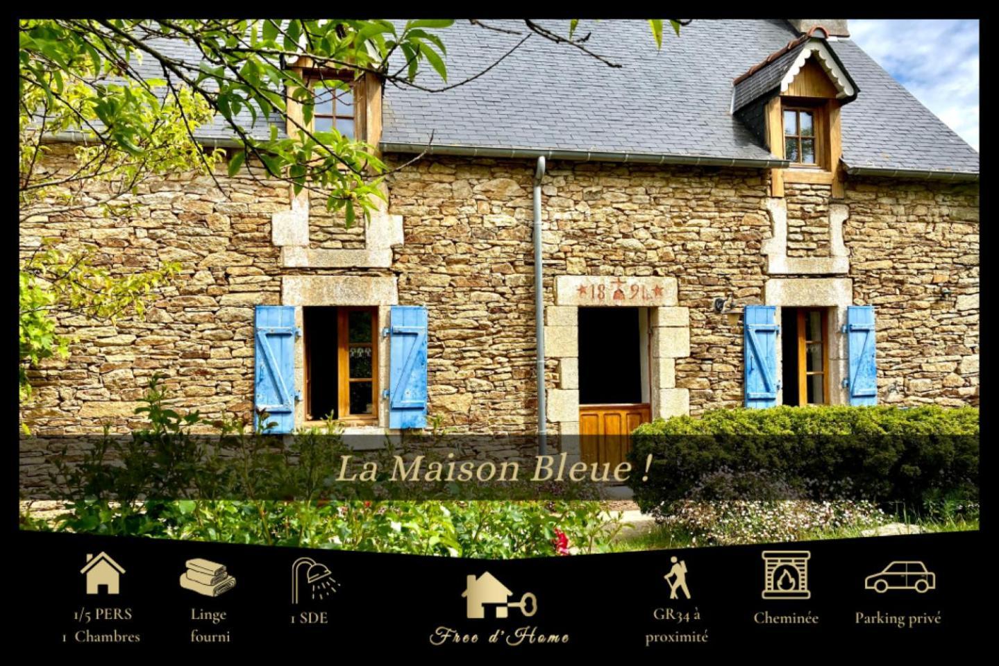 La Maison Bleue,Authenticite, Nature, Simplicite, 2-5 Personnes, Moelan Sur Mer Εξωτερικό φωτογραφία